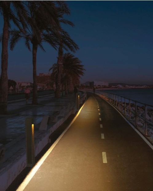 concrete solar bollard by nowatt brut