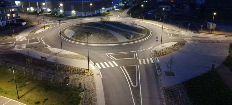 Solar Lighting On a Roundabout