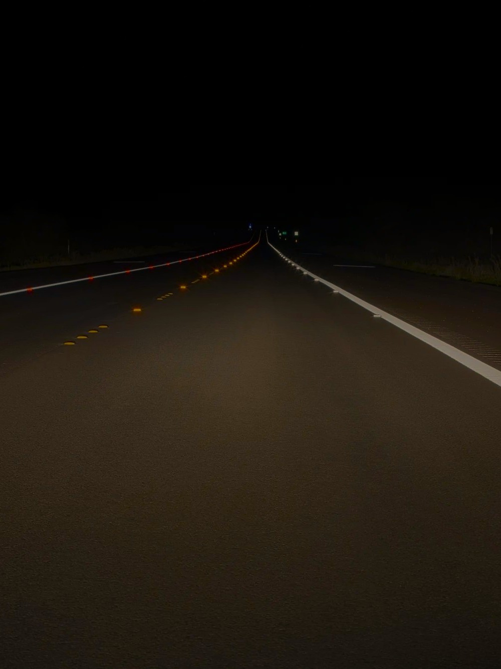 rural road in the dark