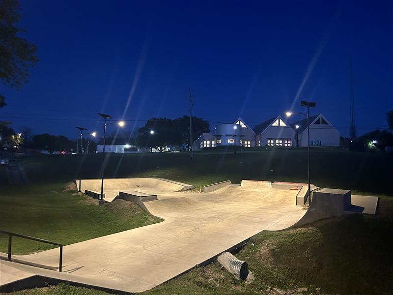 skate park with solar park lighting by fonroche lighting america