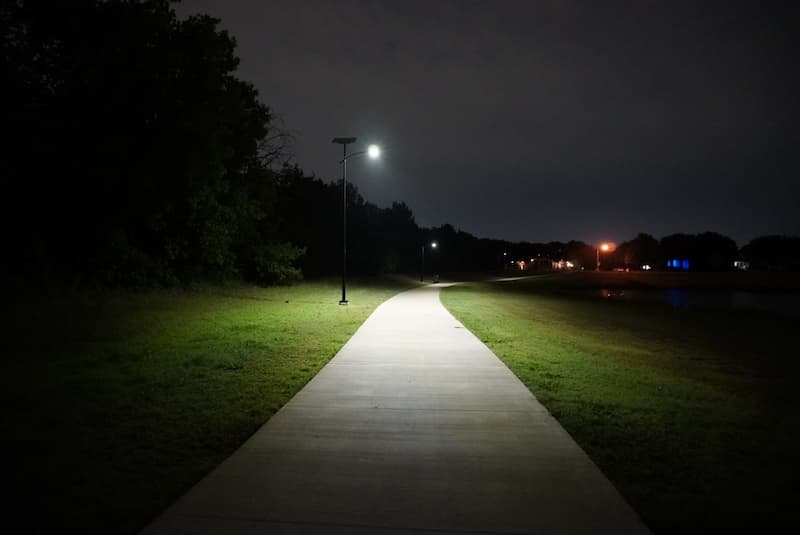 Solar lighting for parks and pathways in urban areas