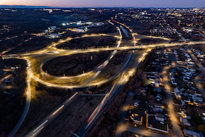 Eco-friendly solar street lights in a sustainable city project