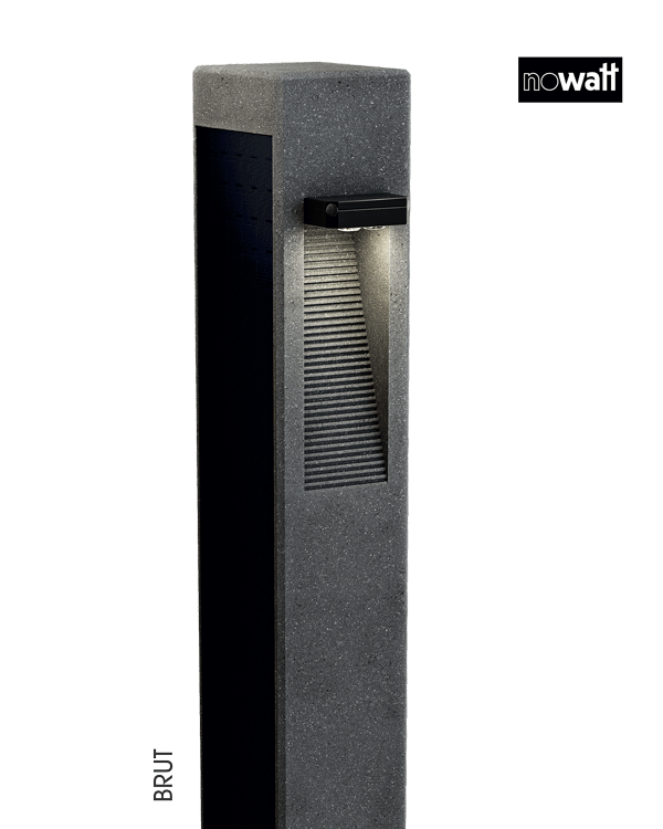 concrete solar bollard by nowatt