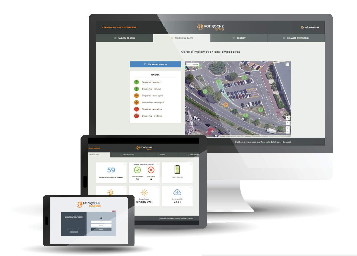 LED solar-powered parking lot lighting providing bright, energy-efficient illumination for large areas.